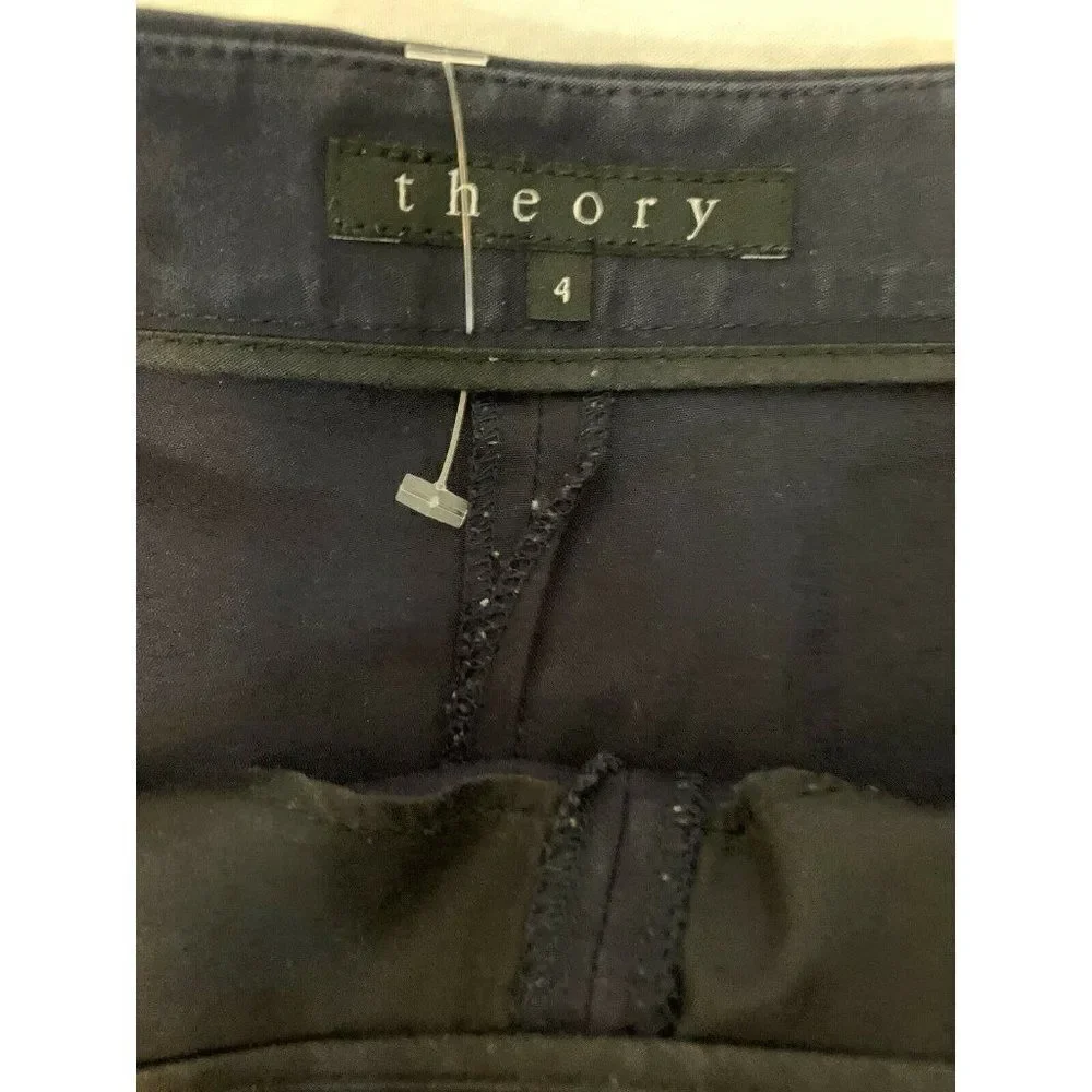 Theory Womens Solid Navy Blue Mid Rise Shorts 4 Small